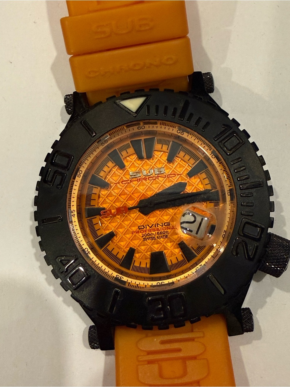 SUB CHRONO XXL DIVING MENS WATCH ORANGE